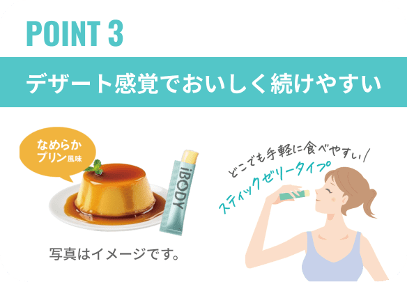 POINT3 デザート感覚でおいしく続けやすい